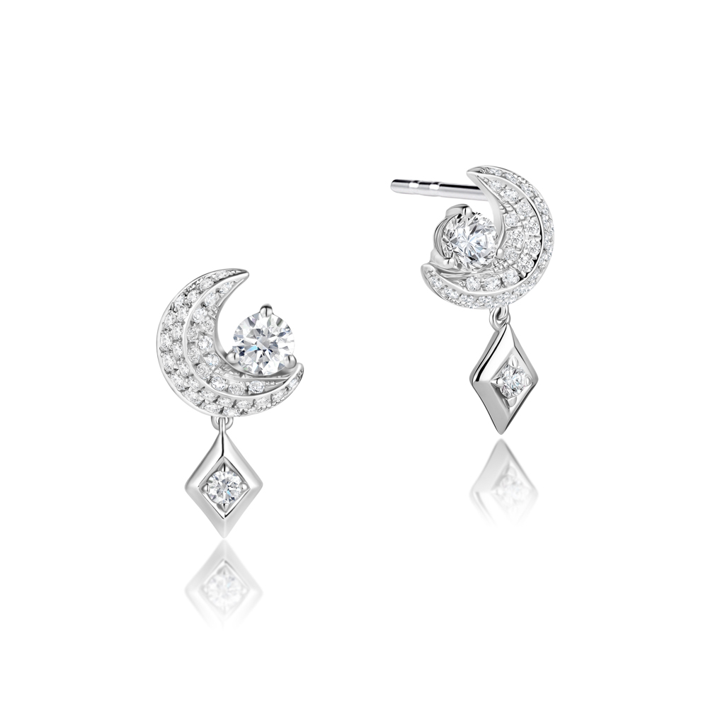 鑽石耳環 星月